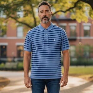 PO105 Men’s Polo Ralph Lauren Designer Striped Polo Shirt XL
